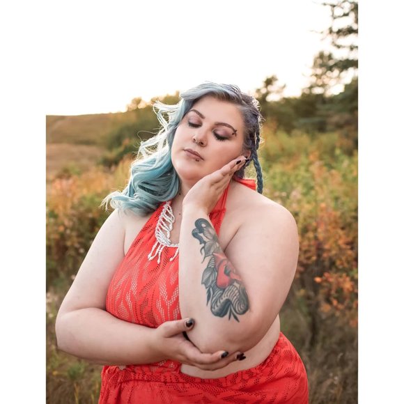 Women's Red Sexy lace flowy Handmade Maxi Dress New Size S/M - Picture 9 of 12